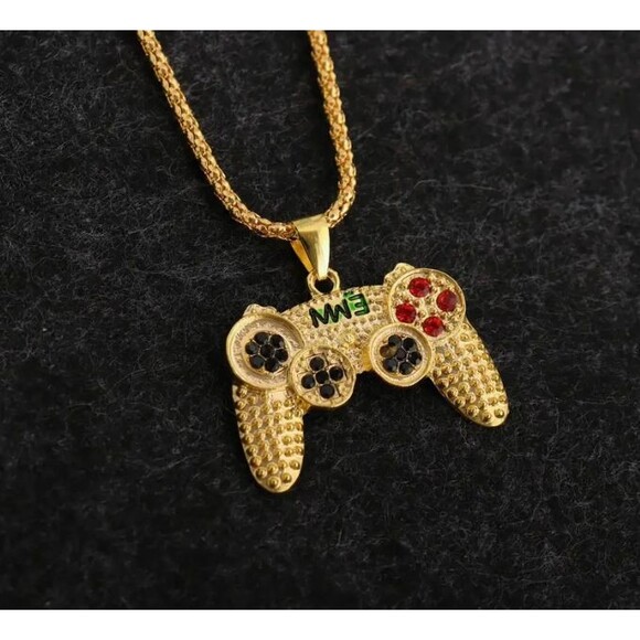 Other - Men Retro Gold Crystal Necklace Video Game Controller FREE SHIP -2 Items